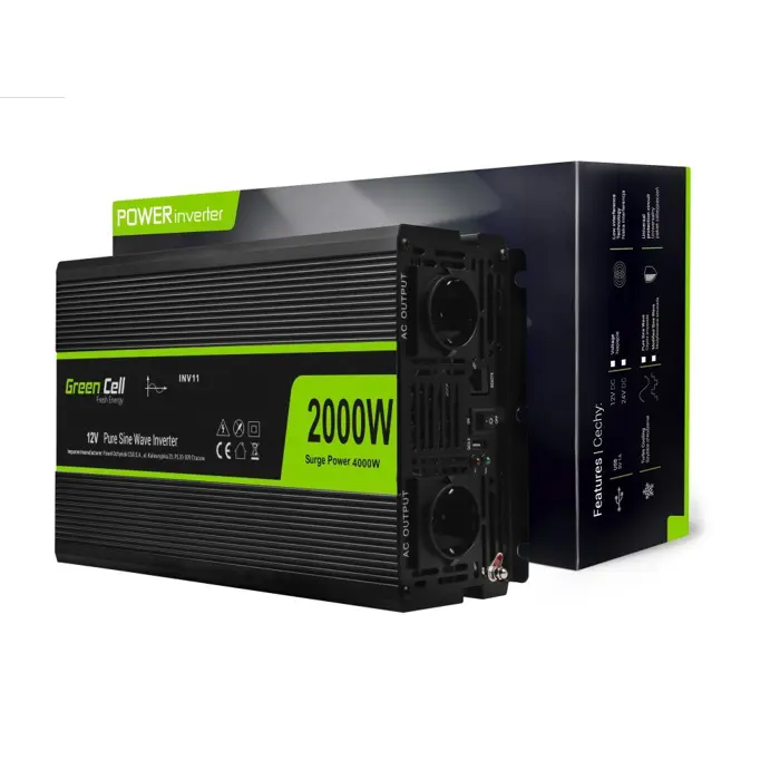 Green Cell - DC til AC inverter - 2000