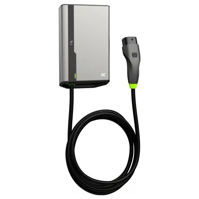 Green Cell GC EVGC021B2275 - Wallbox, 3,6 - 22 KW, 7,5 m, NFC Grey Aluminium Wall Built-in display LED