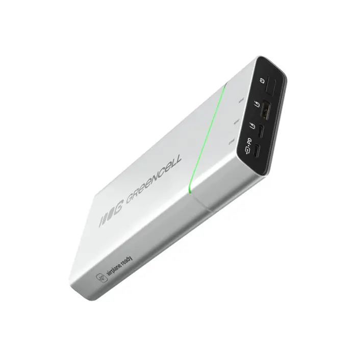 Green Cell PBPLGC20P power bank Lithium-Ion (Li-Ion) 20800 mAh Aluminium, Black, Green, Light grey, Silver