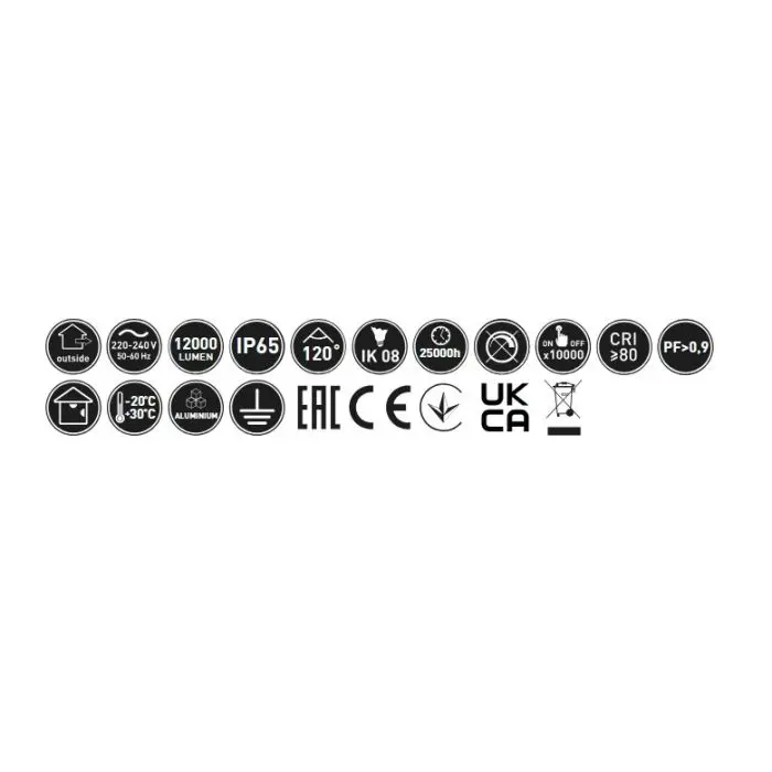GTV reflektor G-TECH LED 20 W 1600 lm 4000K IP65 120° črn