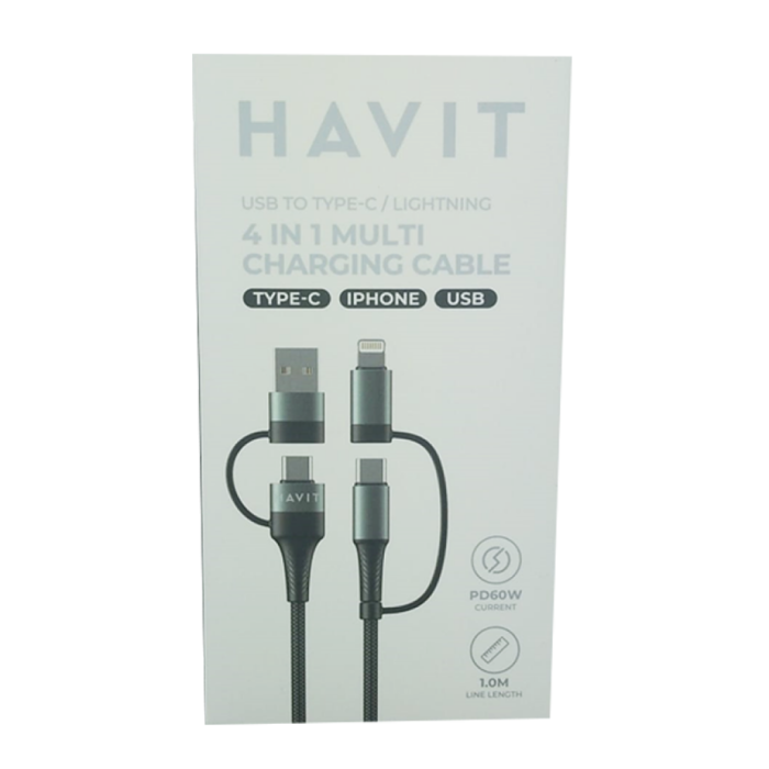 HAVIT charging cable 4in1 USB / USB-C to USB-C / Lightning, 1M