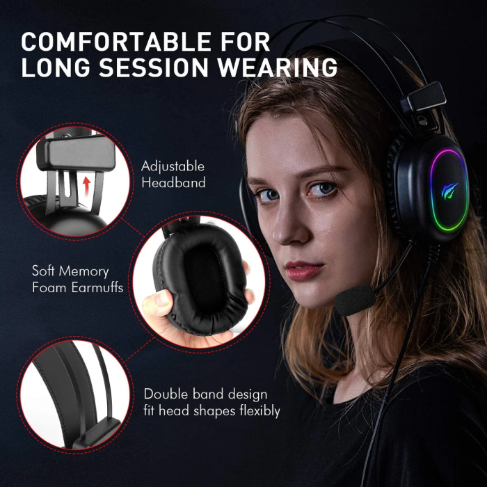 HAVIT Gamenote RGB LED headphones with microphone HV-H2016d