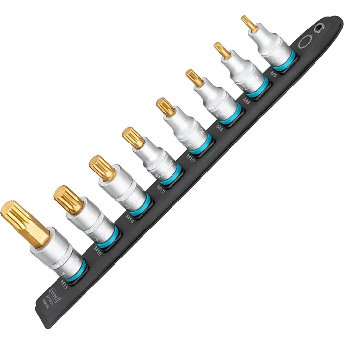 Hazet SmartRail 1/2 socket set, internal spline, 8 pieces (black, M5 - M18, short)