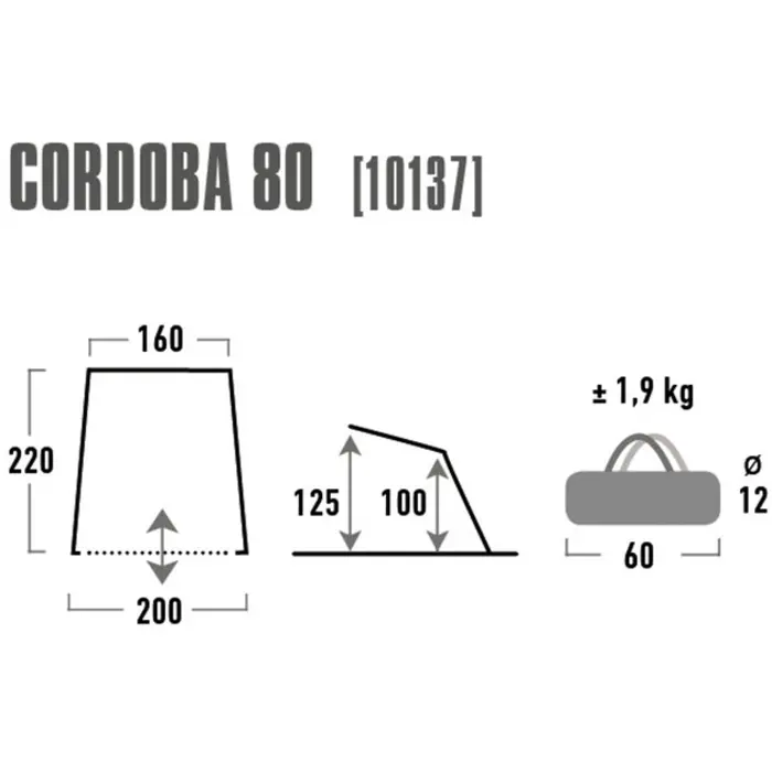 High Peak beach shell Cordoba 80, tent (aluminum / dark gray)