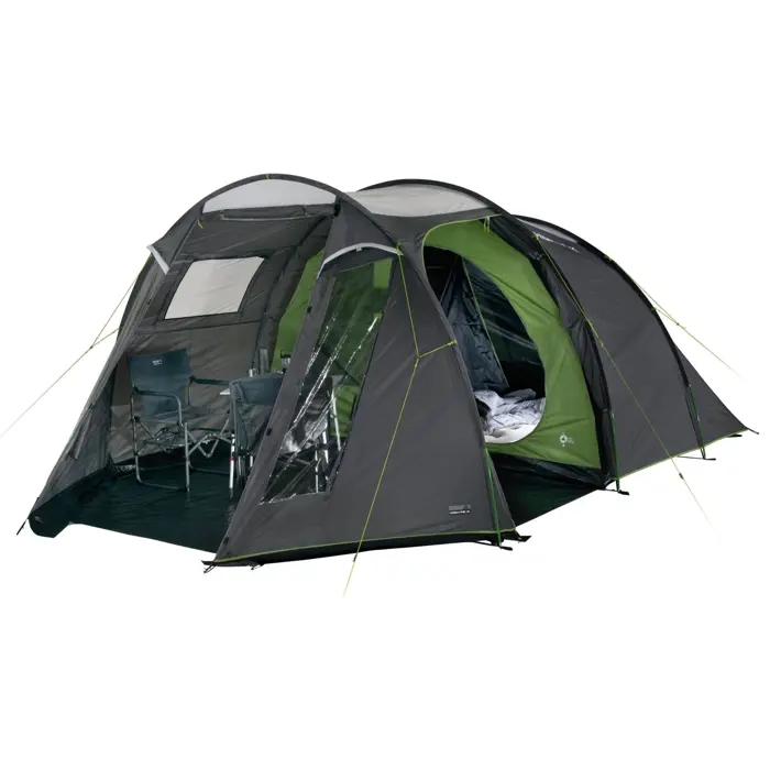 High Peak family tunnel tent Ancona 5.0 (dark grey/green, model 2022)