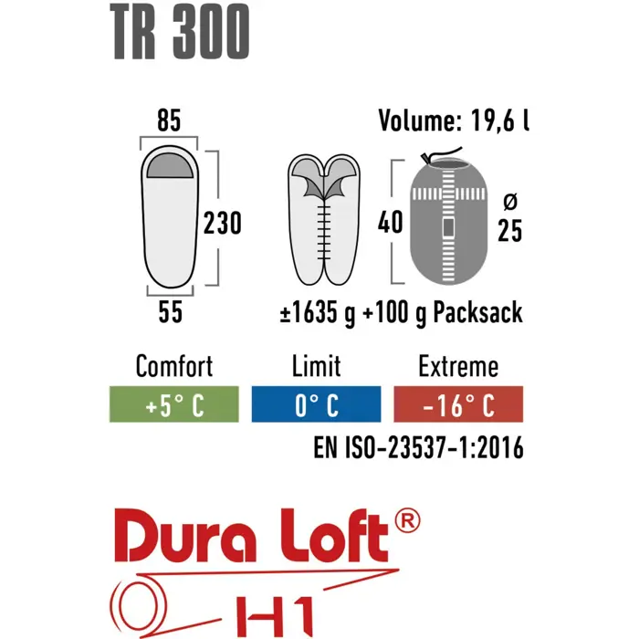 High Peak TR 300, sleeping bag (dark red/grey)