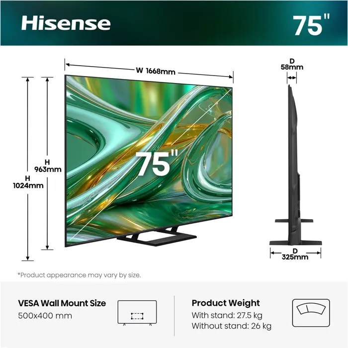 Hisense ULED 75E8S MiniLED (189 cm (75 inches), black/dark gray, UltraHD/4K, triple tuner, subwoofer, 144Hz panel)