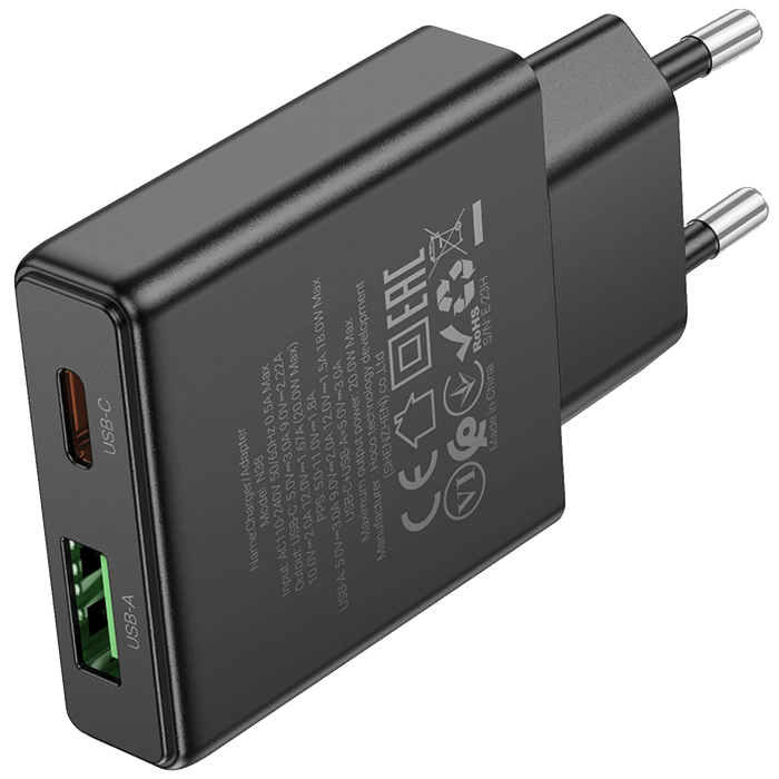 hoco. Punjač kućni, brzi, PD20W + QC3.0 Dual Port - N38 Delgado EU