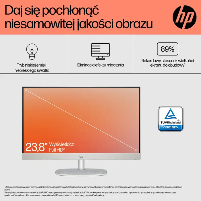 HP 24-cr0332nw AMD Ryzen™ 7 7730U 60.5 cm (23.8") 1920 x 1080 px All-in-One PC 16 GB DDR4-SDRAM 512 GB SSD Windows 11 Home Wi-Fi 6 (802.11ax) White