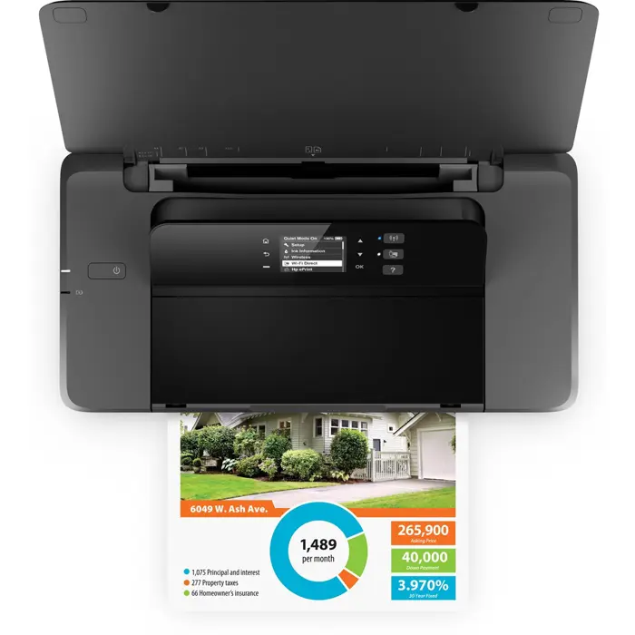 HP Officejet 200 Mobile Printer, Print, Front-facing USB printing