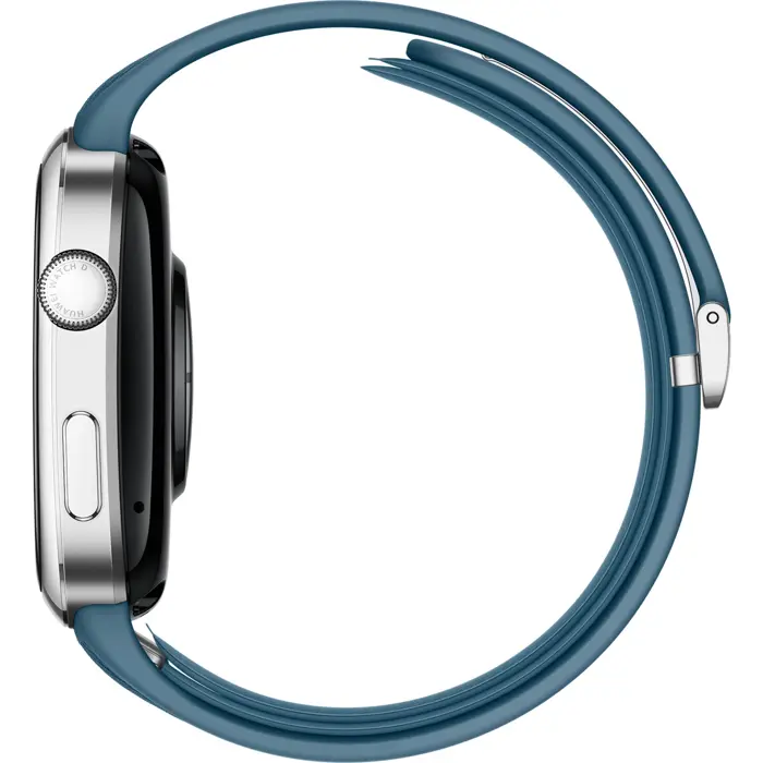 Huawei Watch D2 (Luca-B29), smartwatch silver, blue faux leather strap