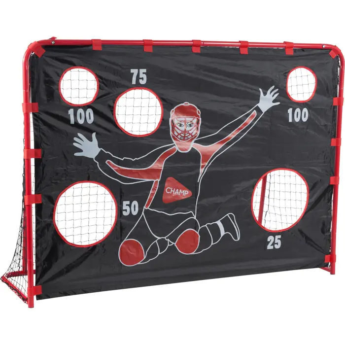 HUDORA floorball goal with goal wall, hockey goal red