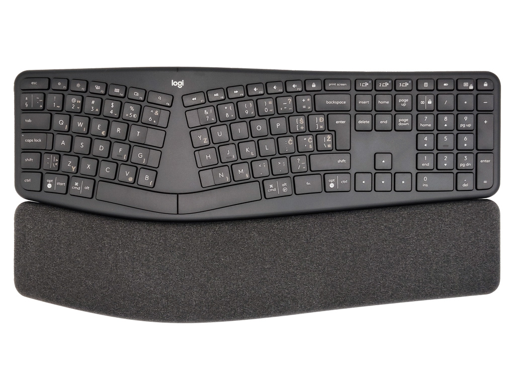 Tipkovnica Logitech ERGO K860, grafitna barva, SLO g. - 920-010108