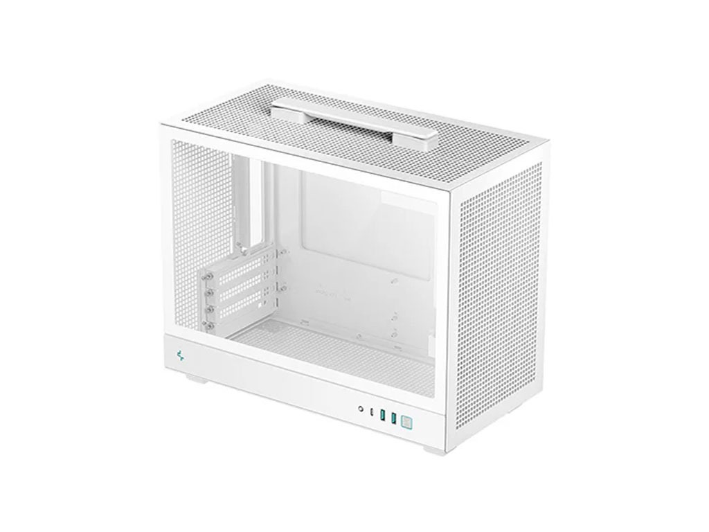 Računalniško ohišje DeepCool CH160 PLUS WH, ITX, Micro-ATX, kaljeno steklo, belo - R-CH160-WHNGM0-G