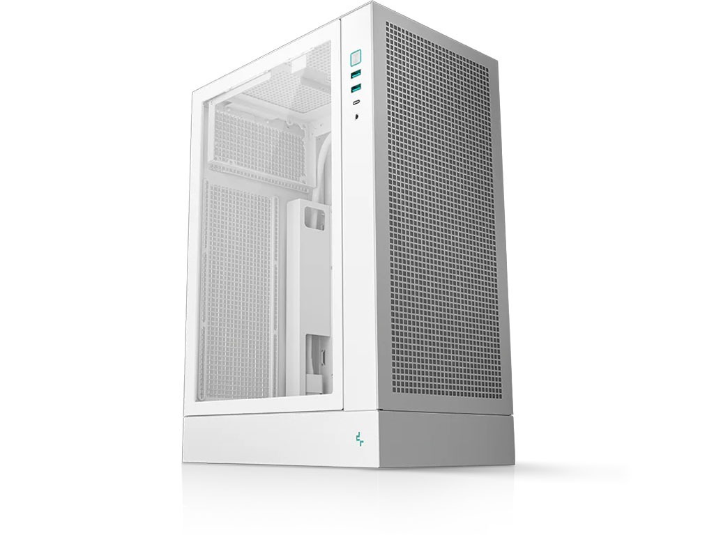 Računalniško ohišje DeepCool CH170 PLUS WH, ITX, Micro-ATX, kaljeno steklo, belo - R-CH170-WHNGM0-G