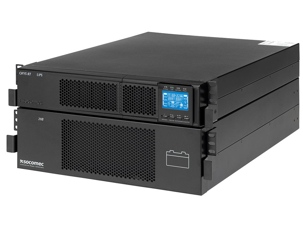 UPS SOCOMEC Ofys RT 6000VA, 4800W, On-line, sinusni izhodni signal, USB, LCD - OFYS-RT-U06-K