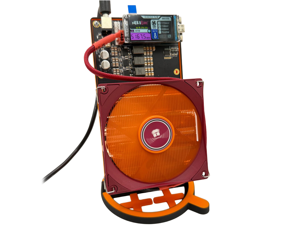 NerdQaxe++, komplet za samostojno rudarjenje, EU napajalnik, SoloMining, 5 TH/s