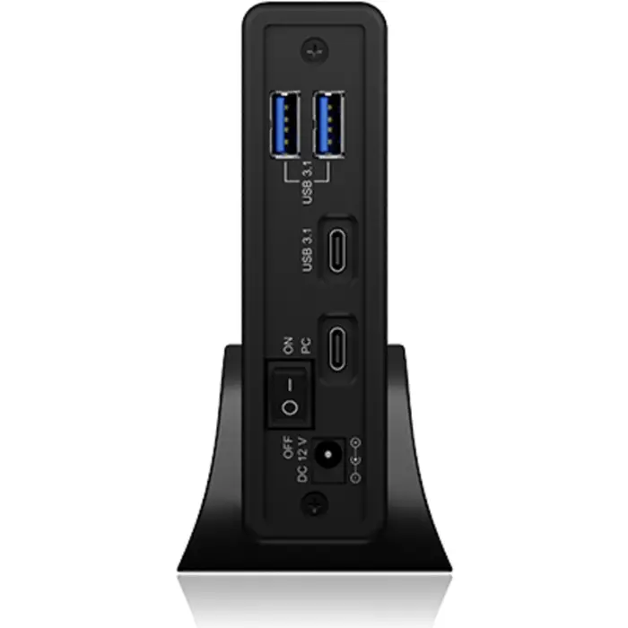 ICY BOX IB-382H-C31, drive housing (black, for 1x HDD/SSD with USB 3.2 (Gen 2) Type-C connector and USB hub)