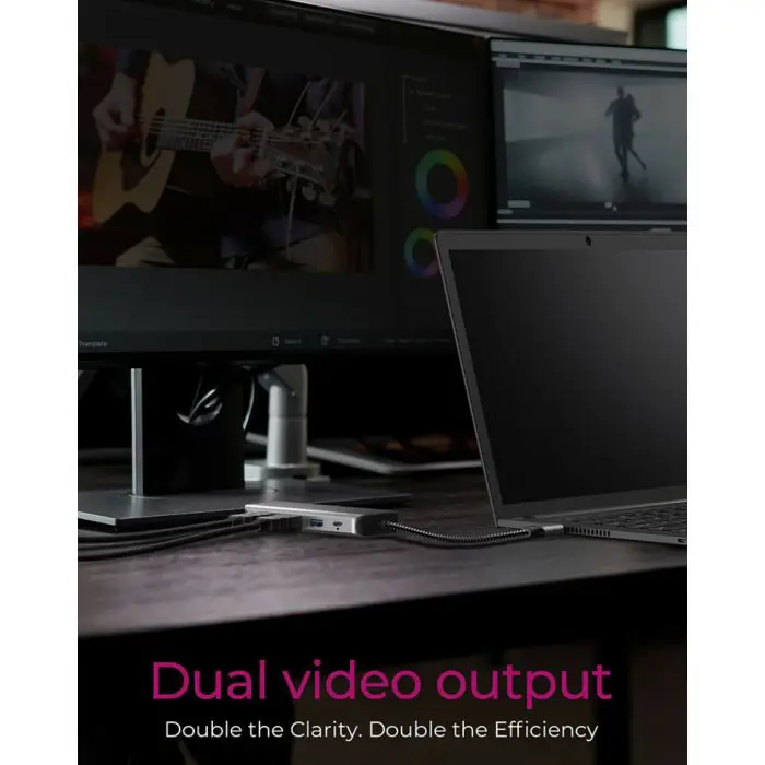 IcyBox IB-DK4012-CPD USB-C 9-in-1 docking station with Power Delivery 100W