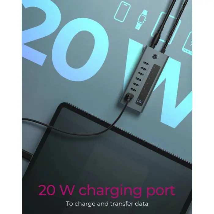 Icybox IB-HUB1457-C31 7-port hub interface USB 3.2 Type-C