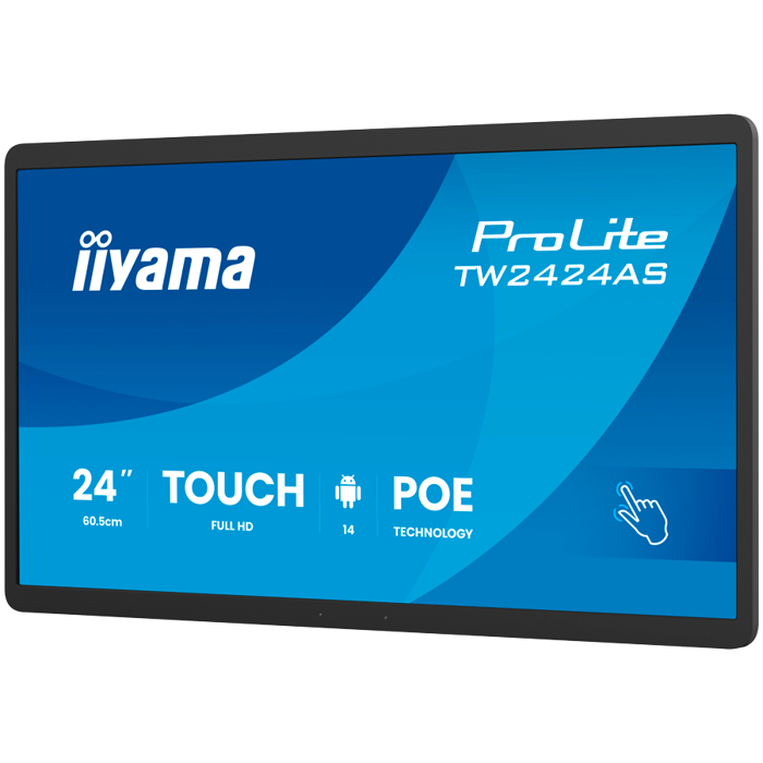IIYAMA DS Monitor TW2424AS-B3P 24" Full HD In-cell PCAP 10pt interactive Touch Panel PC with Android OS, IPS panel technology, anti glare coating, PoE Technology and iiSignage