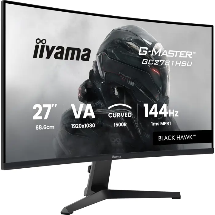 Iiyama G-Master GCB2784HSU-B1 (68.6 cm (27 inches), black, FullHD, Curved, Free-Sync Premium, additional stand, 240Hz panel)