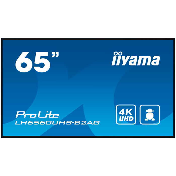 IIYAMA LFD LH6560UHS-B2AG 65 inch 4K UHD 500 cd 6.5ms Android 11 OS iiSignage 2 FailOver EShare