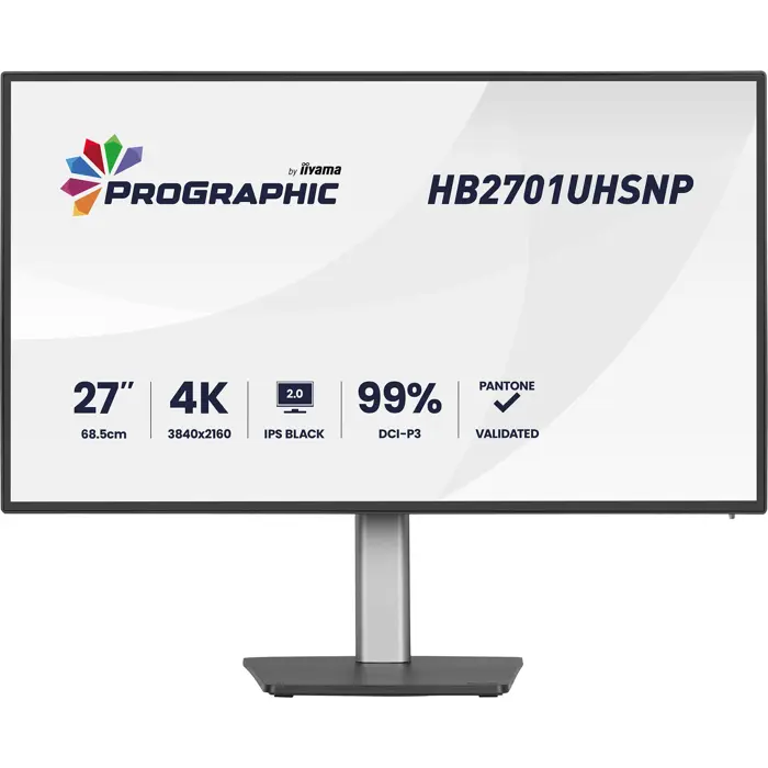 iiyama ProGraphic HB2701UHSNP-B1, LED monitor - 27 - black (matt), UltraHD/4K, IPS, HDMI, DP, USB-C, USB hub
