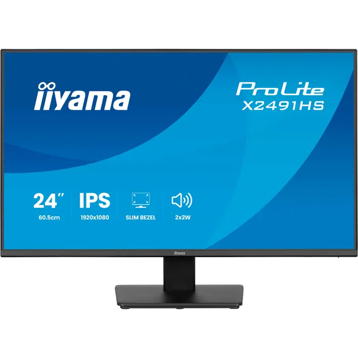 Iiyama ProLite X2491HS-B1 (60.5 cm (23.8 inches), black (matt), FullHD, IPS, HDMI, DP, speakers, 120Hz panel)