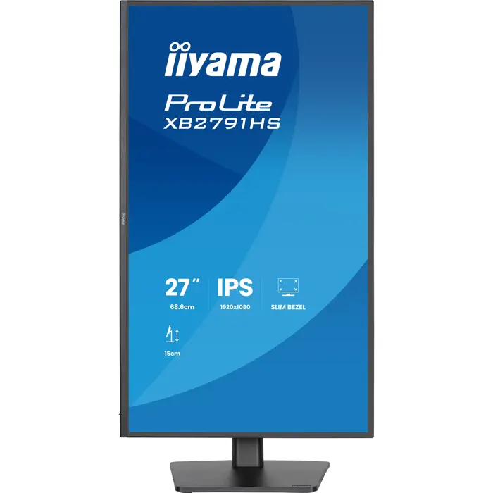 iiyama ProLite XB2791HS-B1 (68.6 cm (27 inch), black (matte), FullHD, IPS, HDMI, DP, speakers, height adjustment, 120Hz panel)
