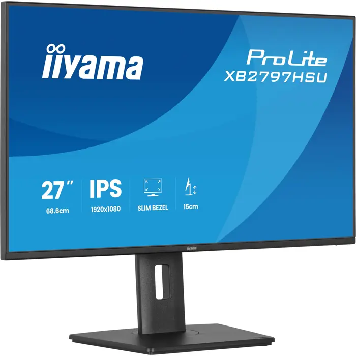 iiyama ProLite XB2797HSU-B1 - 27 - FullHD, IPS, HDMI, DP, USB hub, extended stand, 120Hz panel