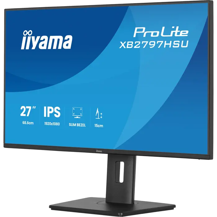 iiyama ProLite XB2797HSU-B1 - 27 - FullHD, IPS, HDMI, DP, USB hub, extended stand, 120Hz panel