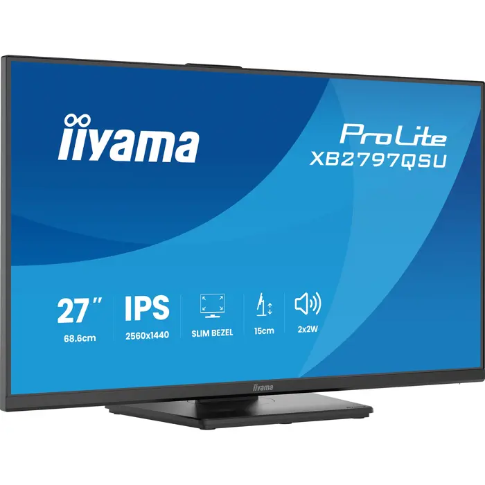 Iiyama ProLite XB2797QSU-B1 (68.5 cm (27 inches), black (matt), QHD, IPS, HDMI, DP, USB hub, ergonomic stand)