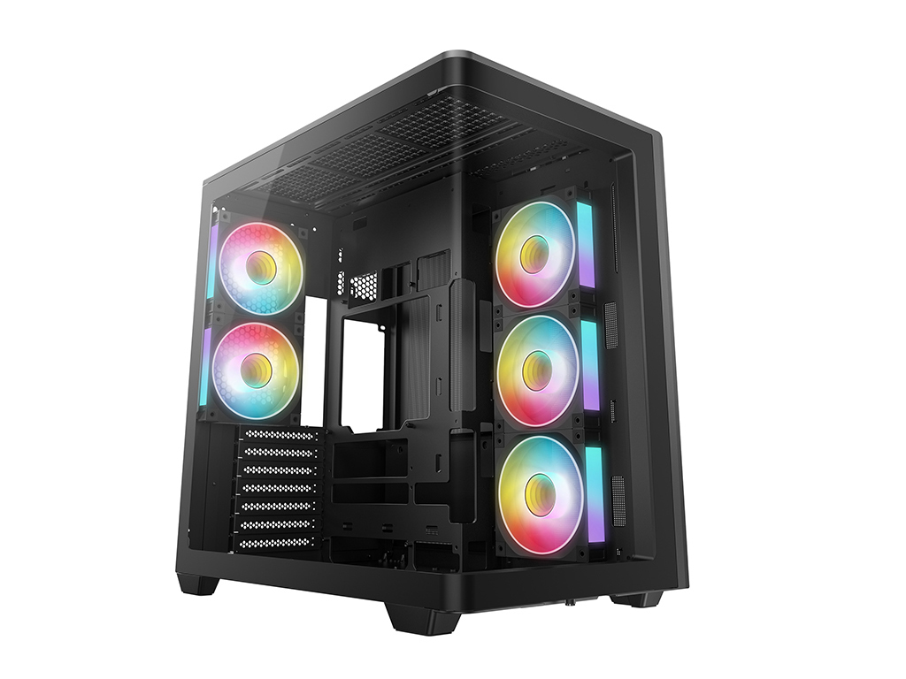 Računalniško ohišje DeepCool CG590U 5F, ATX, Midi-Tower, ARGB, ukrivljeno kaljeno steklo, črno - R-CG590U-BKAGA5-G