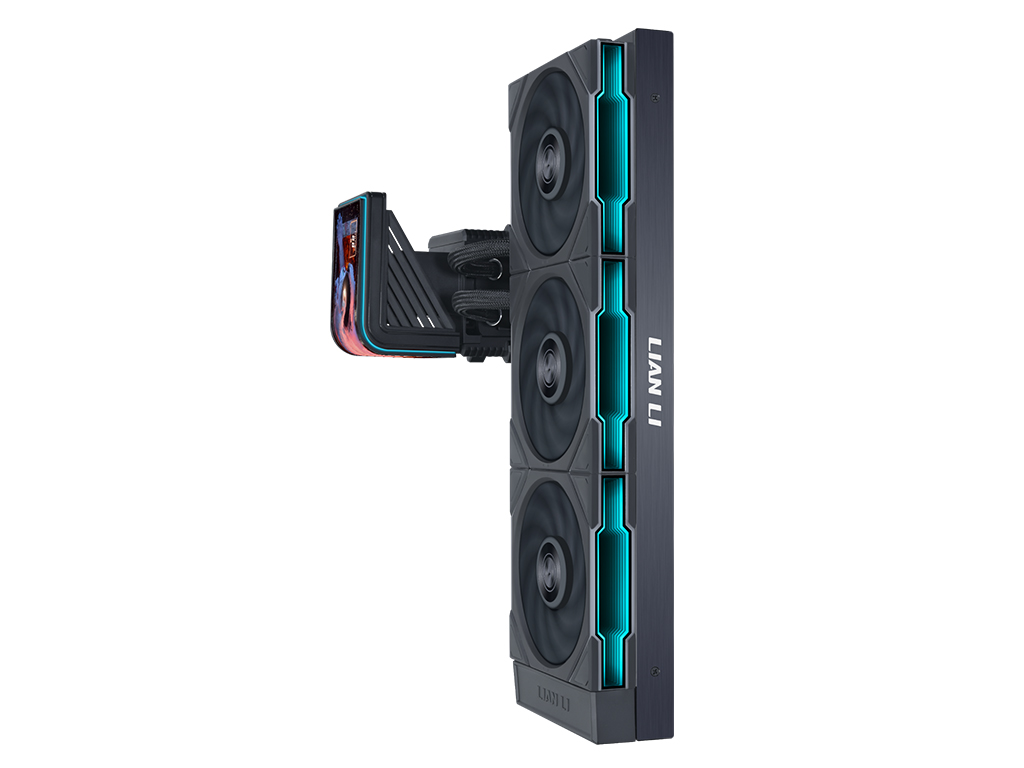 Komplet za tekočinsko hlajenje AIO Liquid Cooler Lian Li HydroShift II OLED Curved 360 TL FLEX, Črn - GHS2OLDC36TB