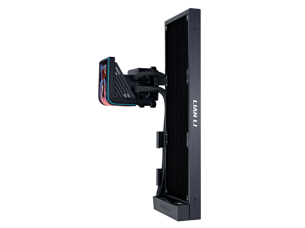 Komplet za tekočinsko hlajenje AIO Liquid Cooler Lian Li HydroShift II OLED Curved 360 Fanless, črn - GHS2OLDC36NB