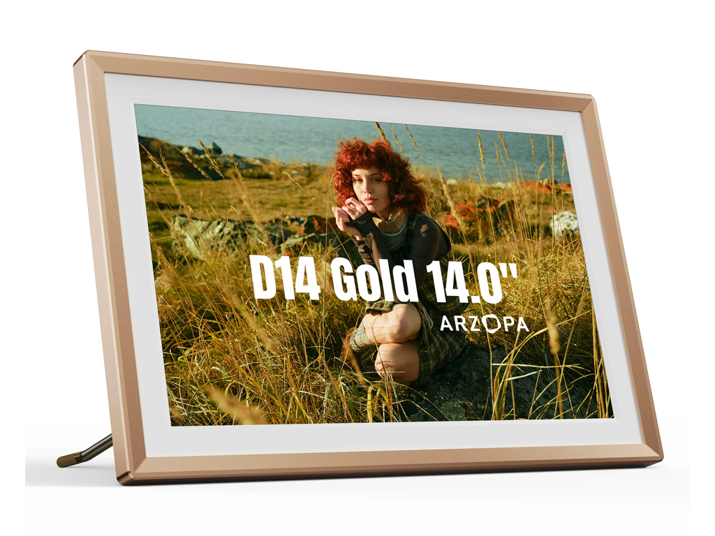 Digitalni foto okvir 14'' (35,5 cm) Arzopa D14, 32GB, WiFi, zlat - D14-GOLD