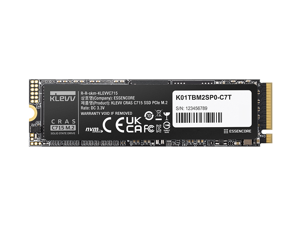 SSD 512GB M.2 80mm PCI-e 3.0 x4 NVMe, 3D TLC, Klevv Cras C715 (K512GM2SP0-C7T) - K512GM2SP0-C7T