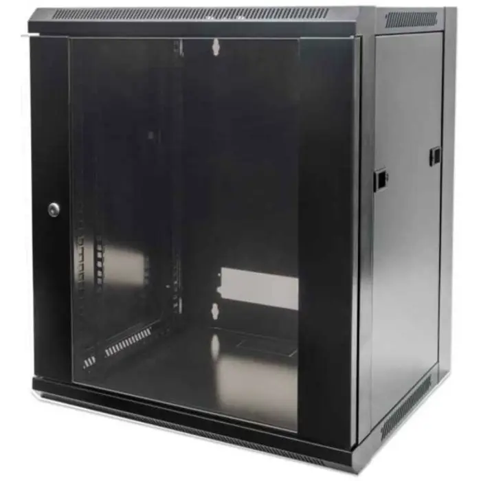 Intellinet 19" Wallmount Cabinet, 12U, 600 mm (23.6 in.) Depth, Black