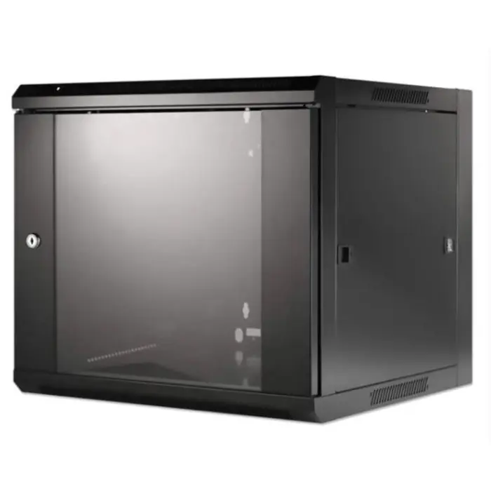 Intellinet 19" Wallmount Cabinet, 9U, 600 mm (23.6 in.) Depth, Black