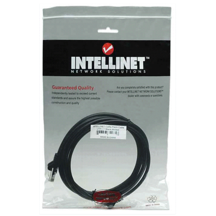 Intellinet Cat5e, CCA, U/UTP, PVC, RJ45, 15m, crni
