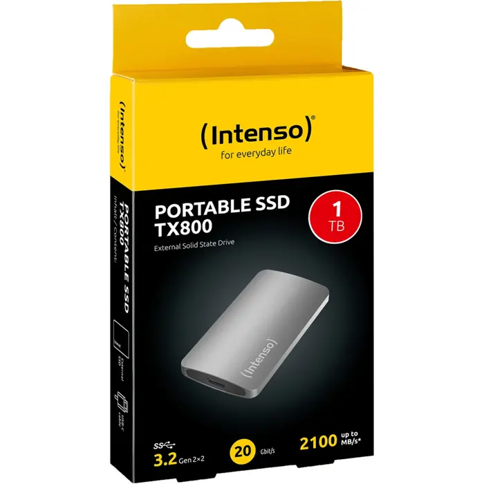 Intenso External SSD TX800 2 TB (anthracite, USB-A 3.2 Gen 2x2 (20 Gbit/s))