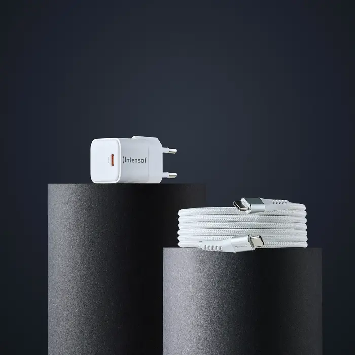 Intenso Power Adapter W30C GaN + C315C USB-C cable (white, 30 watts)