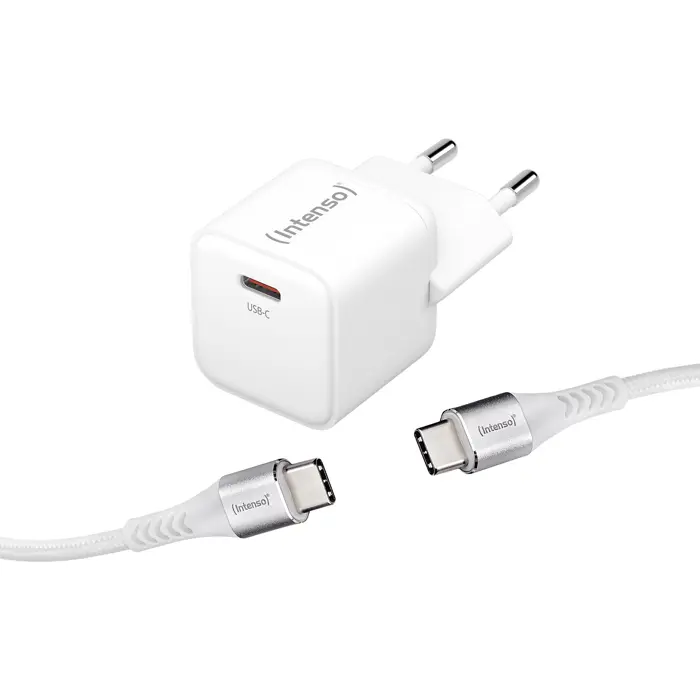 Intenso Power Adapter W30C GaN + C315C USB-C cable (white, 30 watts)