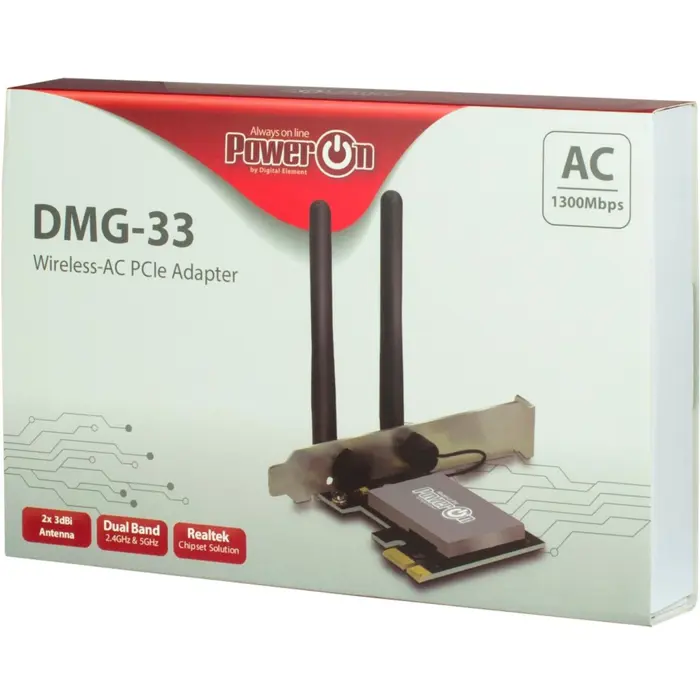 Inter-Tech DMG-33 Wi-Fi 5 PCIe Ad.-1300M - 88888153