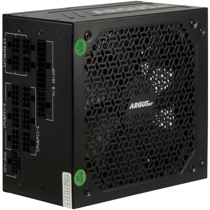 Inter-Tech HA-850BA4, PC power supply black, 1x 12-pin high power GPU, 3x PCIe, cable management, 850 watts