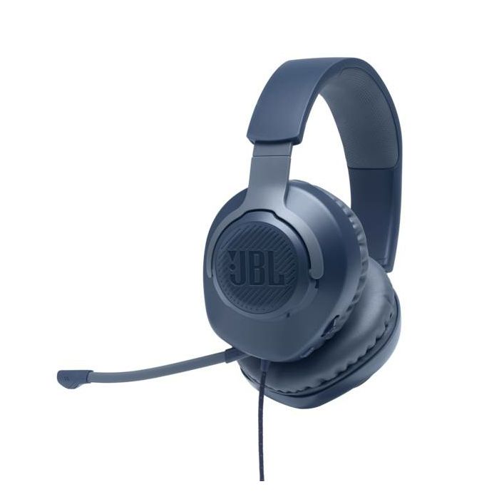JBL Quantum 100 wired headphones, blue