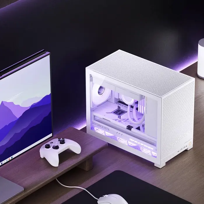 Jonsbo D32 PRO White PC-Gehäuse, Mini-Gehäuse, mATX, Tempered Glass - weiß