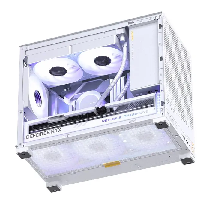 Jonsbo D32 PRO White PC-Gehäuse, Mini-Gehäuse, mATX, Tempered Glass - weiß