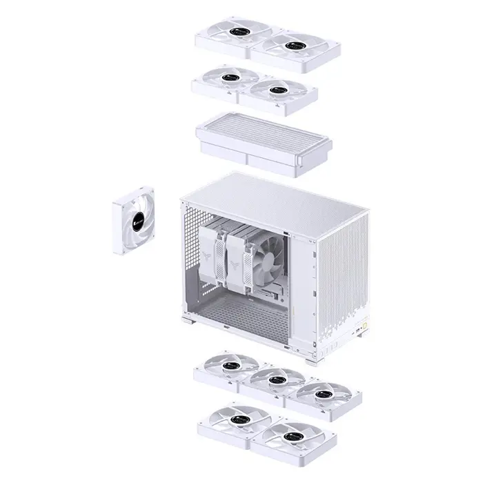 Jonsbo D32 STD White PC Case, Mini, mATX, Glass